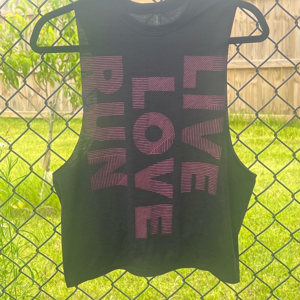 Aeropostale Black Muscle Tee with Pink Text